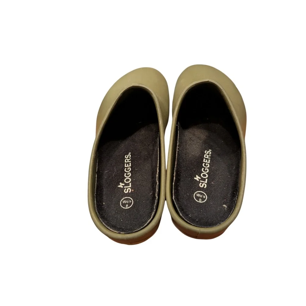 Sloggers Womens Size 8 Olive Green Garden Mules Waterproof Rubber Clogs Slip On - Picture 2 of 3